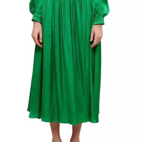 Maje Riannette Smocked Midi Dress, size 38 (M) - Picture 2 of 4